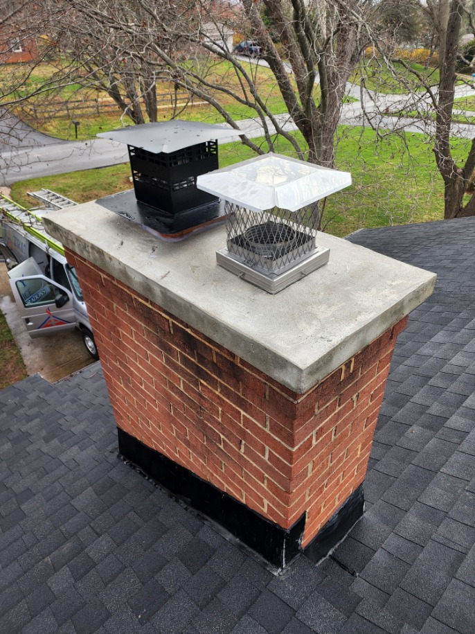 We did a new formed crown on the top of the chimney