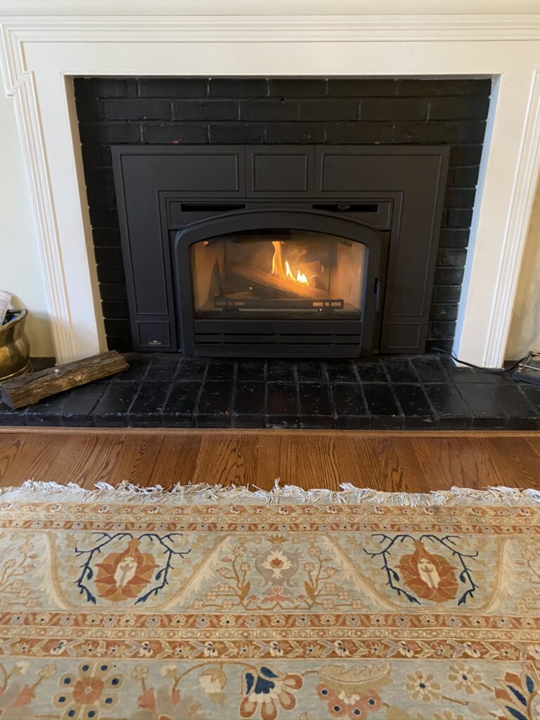 Woodburning fireplace stove insert project by Trinity Chimney